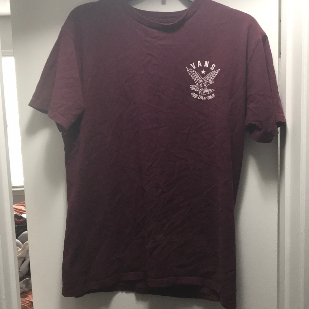 Burgundy Vans boyfriend shirt